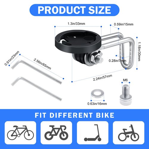 Center Fork Bicycle Headlight Bracket Clamp Accessories for Outdoor Cycling, B03S01