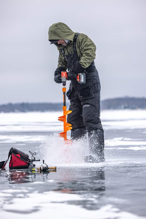 Striker Men’s Climate Insulated, Waterproof Ice Fishing Bib with Sureflote Flotation Technology, Black/Gray, 2X-Large