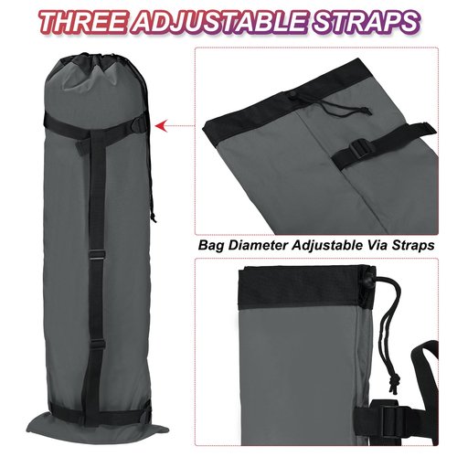 PATIKIL 47 Inch Camp Chair Replacement Bags, 2 Pack Heavy Folding Camping Chair Bag 900D Oxford Large Mouth Storage Bags with Shoulder Strap for Travel Camping, Gray