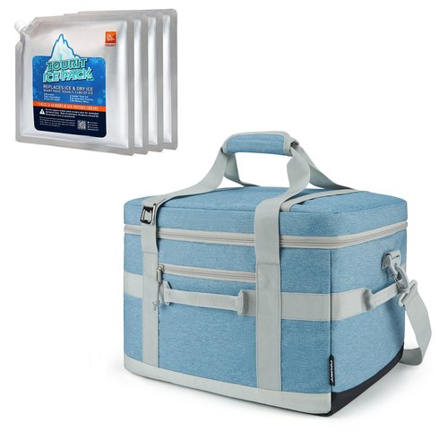 TOURIT Insulated Soft Large Collapsible Cooler Bag with Reusable Ice Packs for Coolers Long Lasting