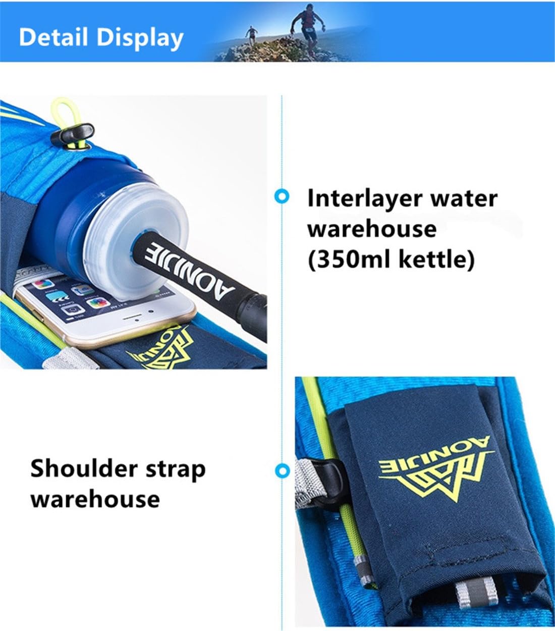 AONIJIE Lightweight Unisex 5.5L Running Race Hydration Vest Hydration Pack Backpack Riding Bag