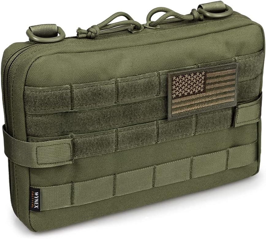 WYNEX Tactical Admin Molle Pouch, Medical EDC EMT Utility Bag Shell Design Attachment Pouches 1000D Nylon Hiking Belt Bags