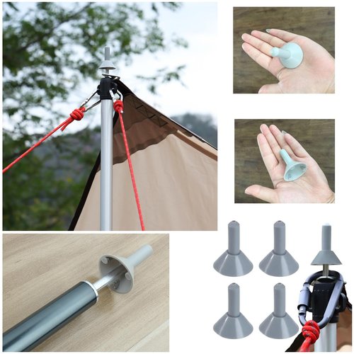 SquEqu 10 Pack Tarp Poles Tips Cover Lightning Cap Anti-Thunder Insulation Protector Rod End Case for Camping Canopy Hiking Awning Tent Pole Shelter Hammock Rain Fly Emergency Protection