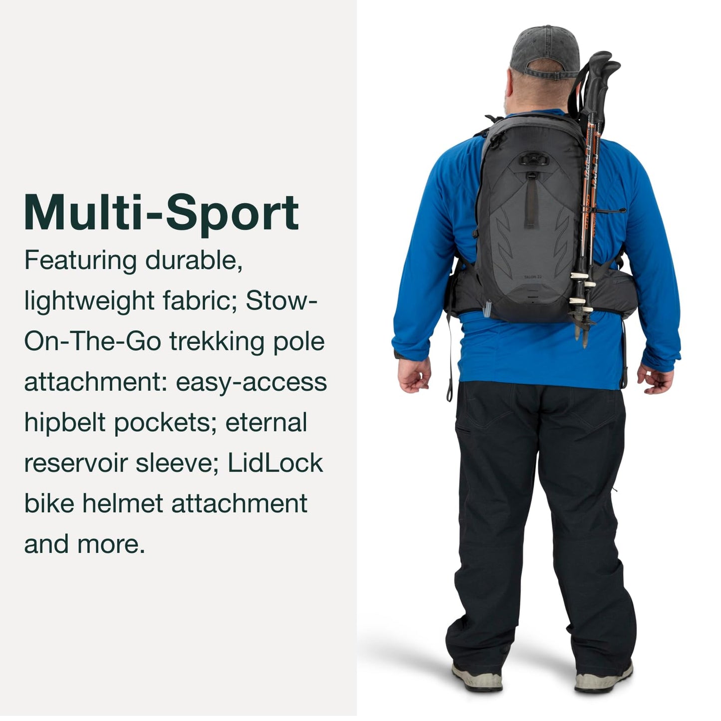 Osprey Talon 22L Men's Hiking Backpack with Hipbelt, Ceramic Blue, S/M, Extended Fit