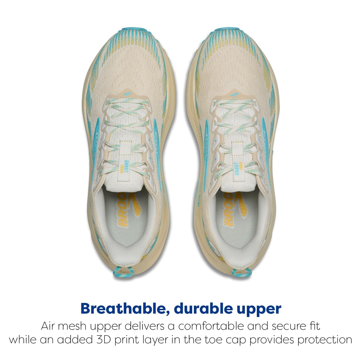 Brooks Women's Ghost Trail, Versatile Off-Road Running Shoe for Rugged Terrain - Sand/Star White/Golden Hour - 8 Medium