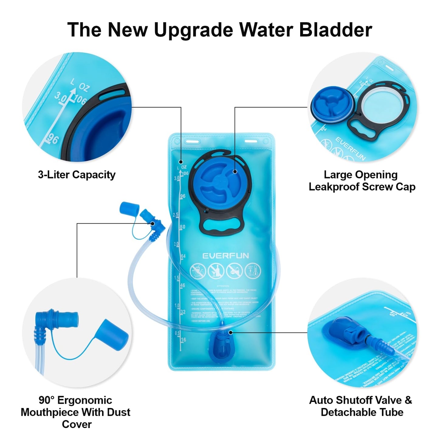 EVERFUN Hiking Hydration Backpack and Water Bladder 3-Liter Bargain Combination