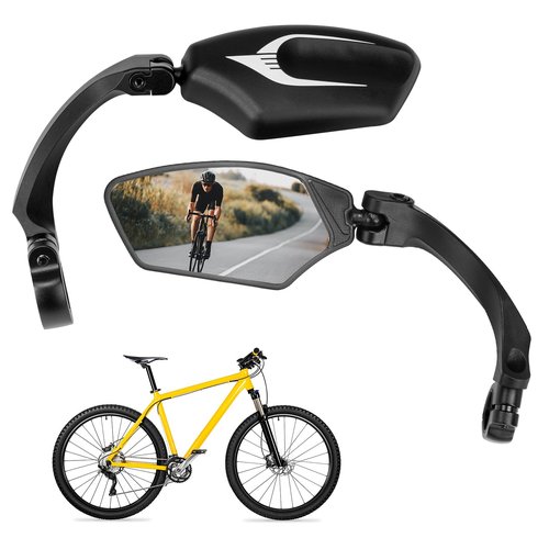 KEMIMOTO Bike Mirror with Wider Angle 360 Rotate Adjustable HD Rearview Mirrors for Handlebars Bike Bicycle