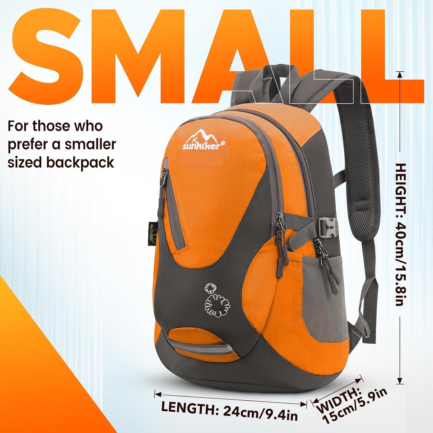 sunhiker Cycling Hiking Backpack Water Resistant Travel Backpack Lightweight SMALL Daypack M0714