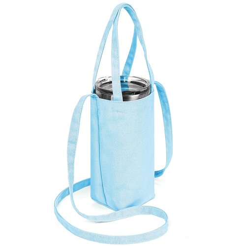 Linkidea Tumbler Carrier with Strap Compatible with YETI Rambler Tumbler 30oz, Iron °Flask Classic Tumbler 2.0 20oz/24oz/32oz, Waterbottle Sling Bag Holder Shoulder Strap, Light Blue