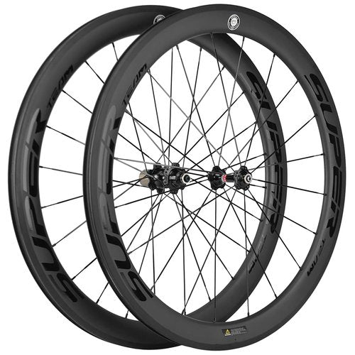 SUPERTEAM Carbon Wheelset 700C Rim Brake 50mm Matte 25mm, Road Bike Wheels Support 8/9/10/11 Speed, Tubeless 25-28c Cycling Accessory, Shim 8-12 Speed