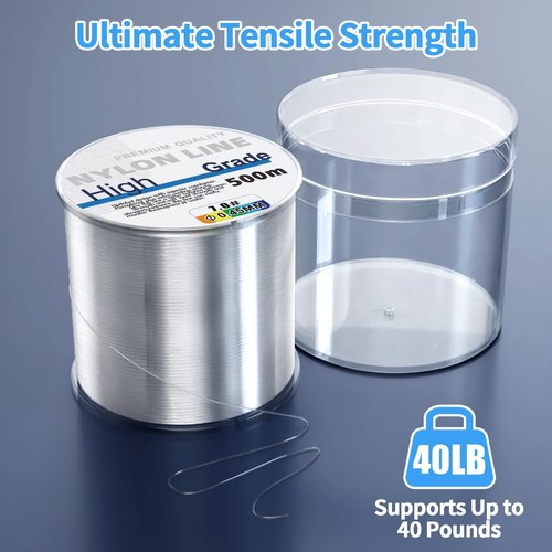Clear Fishing Wire, 1640FT Fishing Line Clear Invisible Hanging Wire Strong Nylon String Supports 40 Pounds for Balloon Garland Hanging Decorations