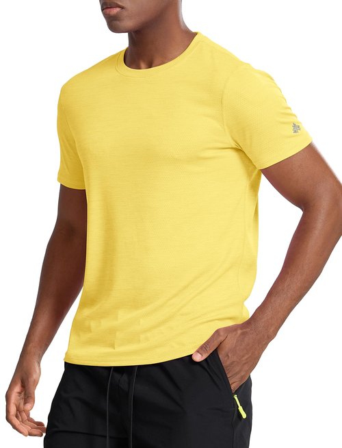 Running Shirts for Men Dry Fit(Yellow,Medium)