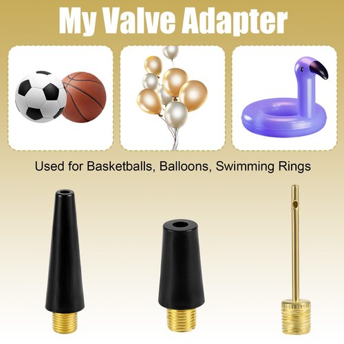 NQEUEPN 16pcs Bike Valve Adapter, Brass Bike Tire Valve Adapter Air Pump Needles Accessories Tool for Bicycle Gym Balloon Swimming Ring Basketball