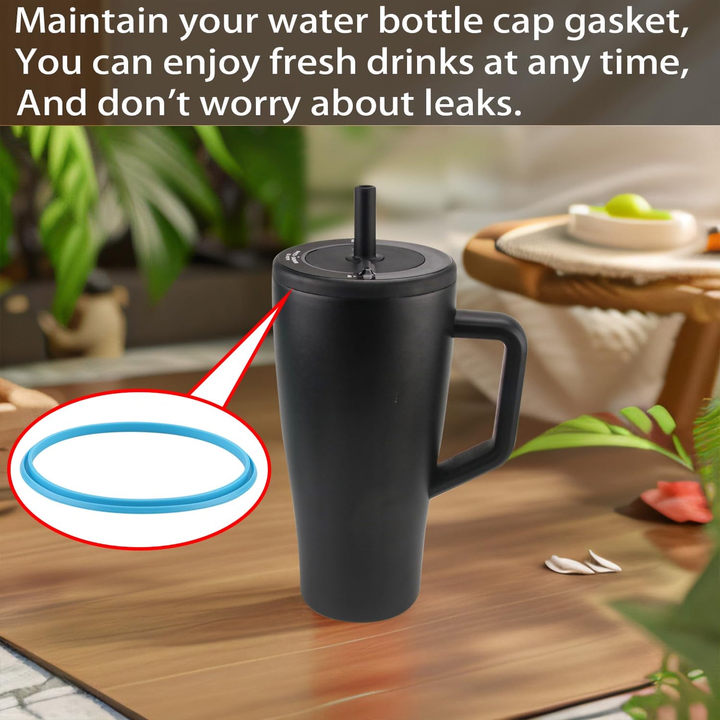 (8pcs) ubber Seal Replacement for BruMate Era - 30oz Leak Proof Insulated Coffee MugSeal Gasket for BruMate Era - 30oz Bottle Leak Proof Insulated Travel (8, Black/Blue)