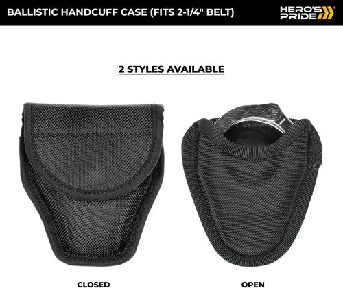 Hero's Pride Ballistic Handcuff Case - Standard & ASP Handcuffs - Durable Nylon - Law Enforcement Duty Belt Accessory