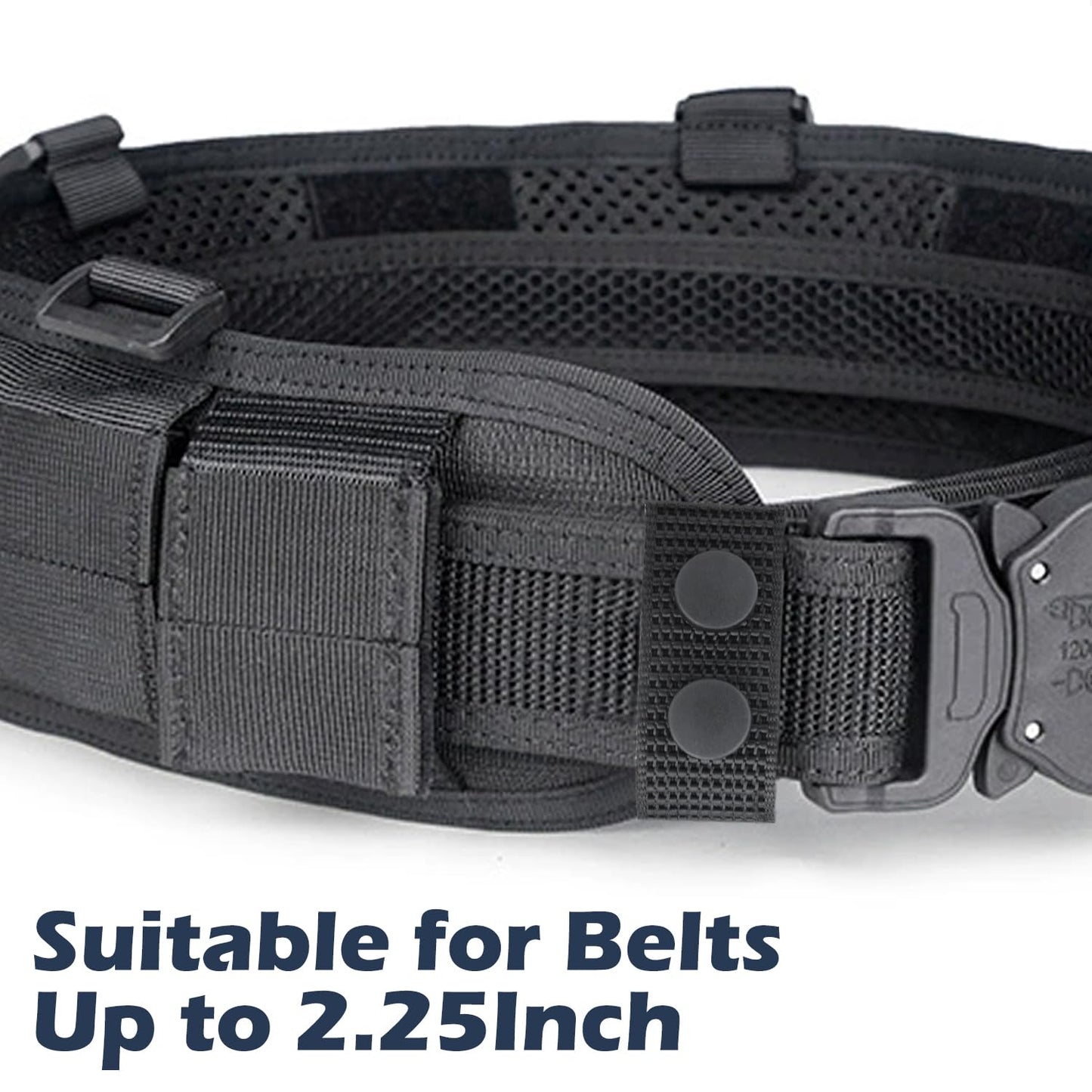 RFAdapter Belt Keepers for Duty Belt, 6 Pack Nylon Keepers with Double Snaps for 2¼" inch Wide Police Security Web Belt Accessories