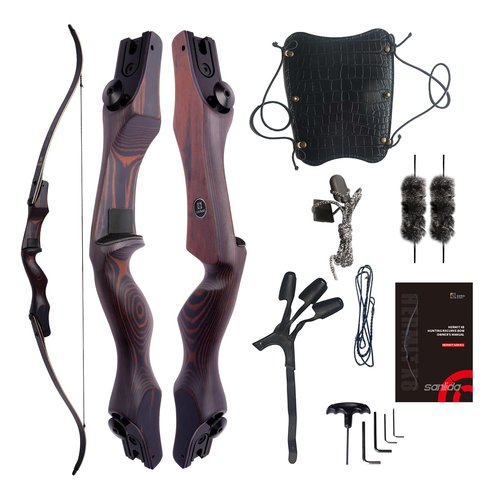 New Sanlida Hermit X8 Standard ILF Takedown Hunting Recurve Bow for Adults and Hunters, 60 Inch Wooden Recurve Bows Package for Outdoor, Hunting and Practice 25-60Lbs RH Only (40Lbs)