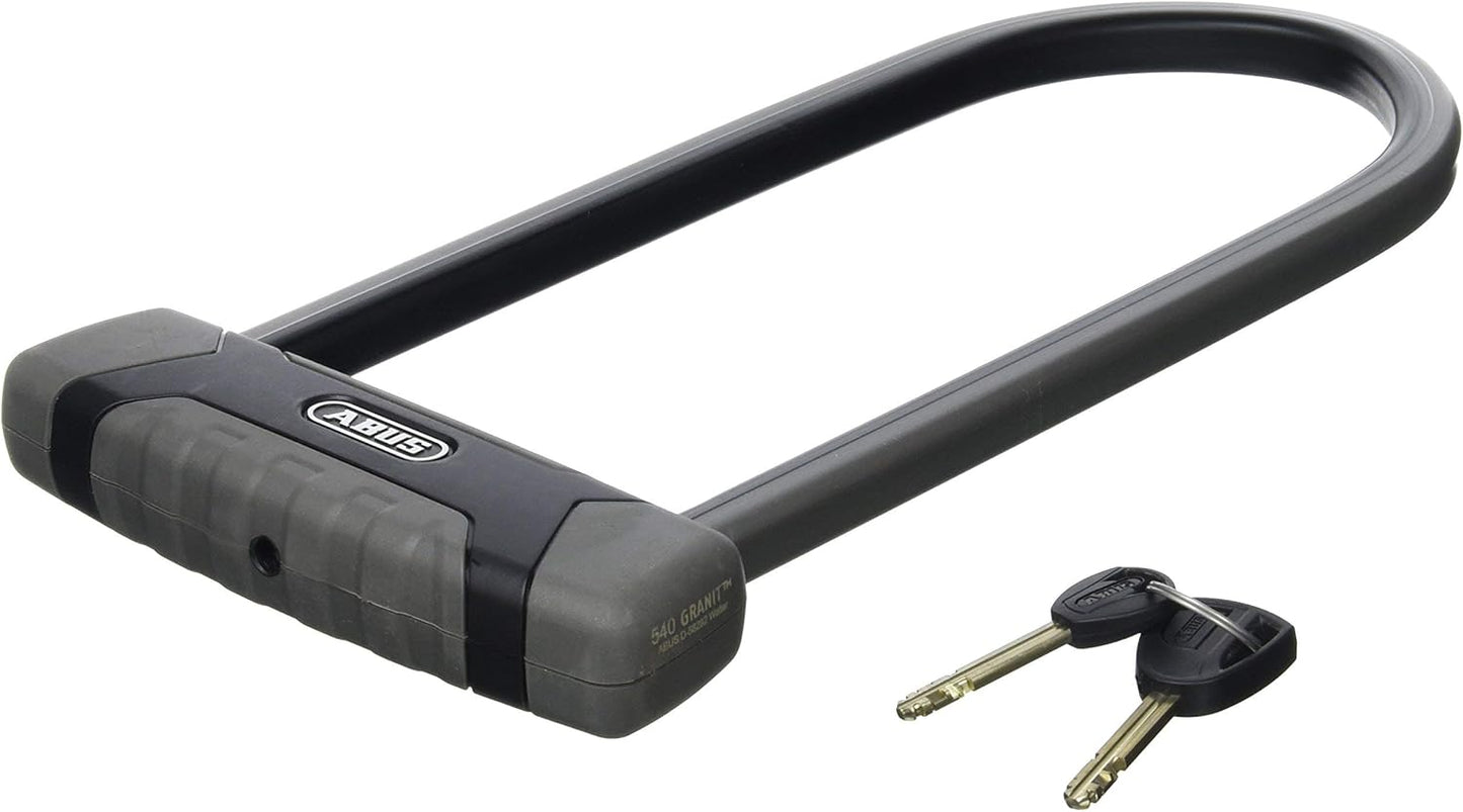 ABUS U-Lock Granit XPlus 540, Bike Lock with XPlus Cylinder, High Protection Against Theft, ABUS Security Level 15, Black/Grey