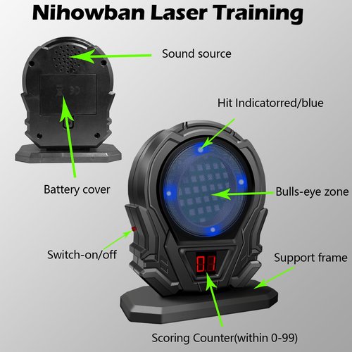 Nihowban Portable Laser Trainer Target for Reactive Laser Shooting and Laser Training Target Dry Fire Laser Training System