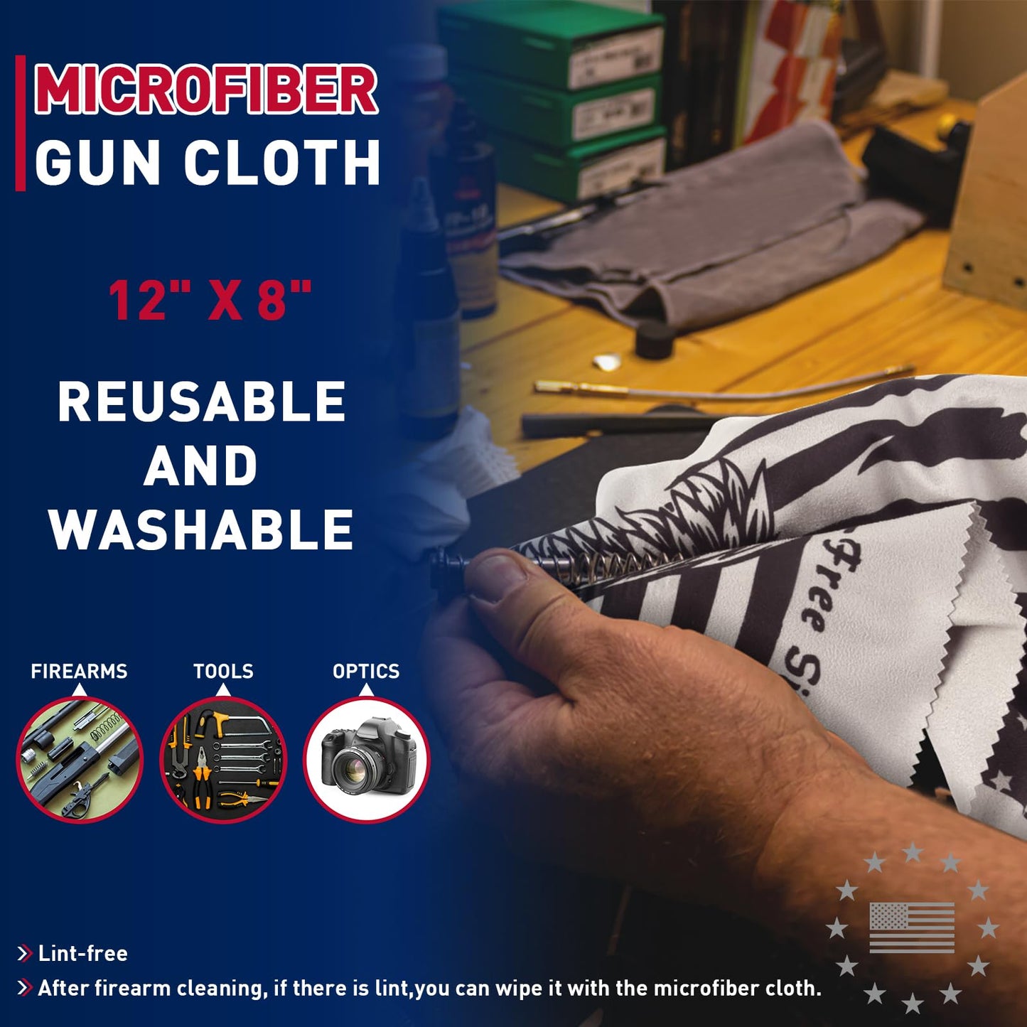 Ironraw Gun Cleaning Patches Microfiber Cloth, Strong Pure Cotton Cloth 4200Pcs Absorbent Patches, Cut to Size, Clean Rifle Handgun Shotgun Black Powder Pistol Revolver Shooting Hunting 49ft Long Roll