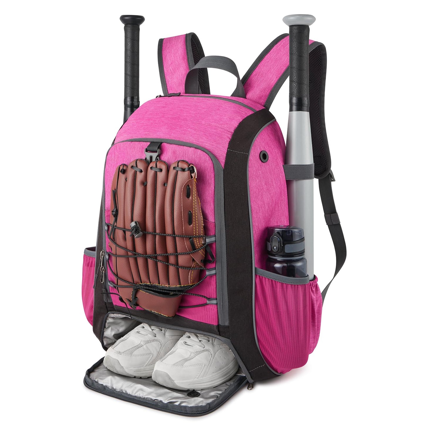 G4Free Baseball Bag for Youth Adults, Softball Backpack with Shoe Compartment, Large Bat Backpack with Fence Hook, Lightweight T-ball Gear Bag