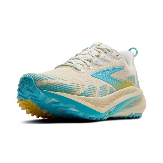 Brooks Women's Ghost Trail, Versatile Off-Road Running Shoe for Rugged Terrain - Sand/Star White/Golden Hour - 8 Medium