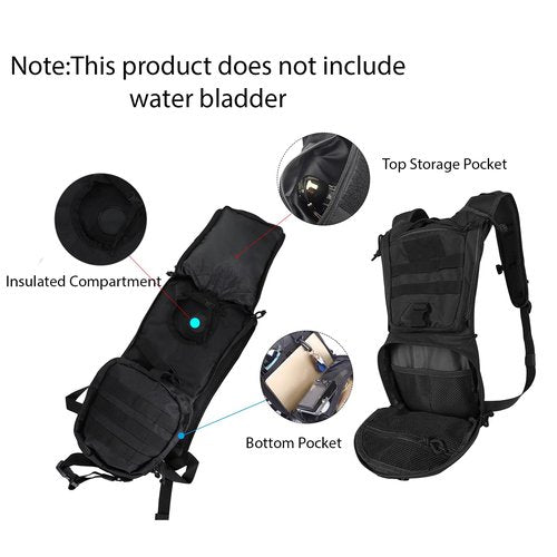 Tactical Molle Hydration Pack Backpack Running Hydration Vest Adjustable Shoulder Strap Water Backpack for Cycling, Hiking, Running, Climbing, Hunting, Biking (Green)