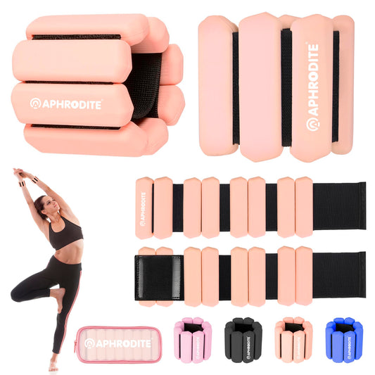 Ankle Weights for Women Men,Adjustable Wrist Arm Leg Weights Set for Home Gym Workout,Pilate,Yoga,Running,Walking, Pool Exercise,Barre,Weighted Bracelet,Set of 2 (1lb Each) (Flesh Pink)