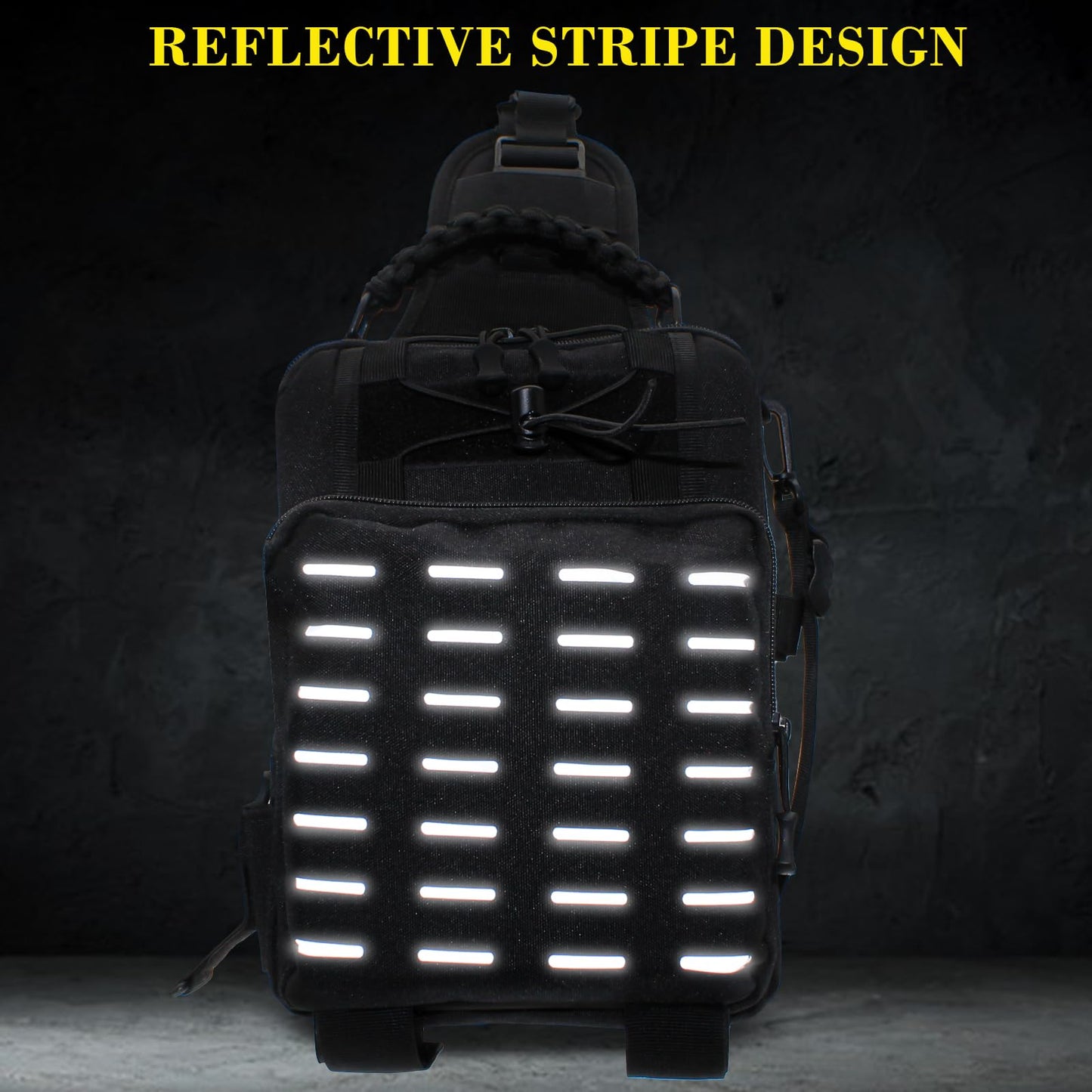 Zsrivk Fishing Tackle Bag with Earphone Hole, Lightweight Sling Shoulder Backpack Tackle Storage Bag with Rod & Gear Holder