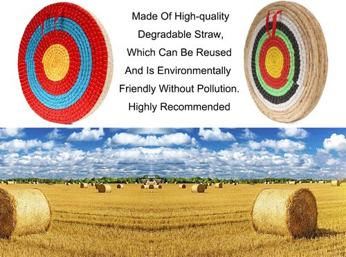 Dostyle Archery Targets Traditional Solid Straw Round Archery Target Shooting Bow Coloured Rope Target Face Three Layer for Shooting Practice