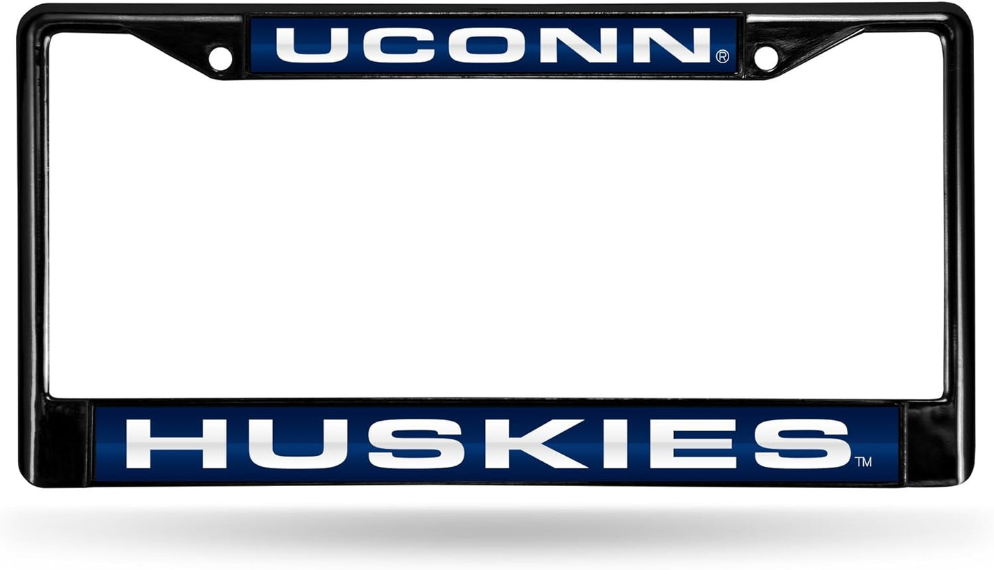 NCAA Black Laser Cut Chrome License Plate Frame for Car/Truck/SUV - 12x6" Auto Accessory