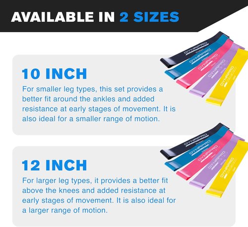 DYNAPRO Resistance Bands- Mini Precision Loop Exercise Bands with 2 Size Options, Perfect for Any Home Fitness Training Program