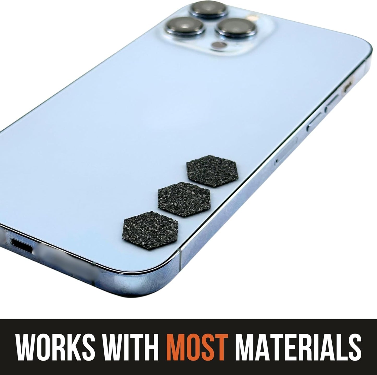 Tactical Grip Tape - 46 Pre-Cut Black Hexagon Textured Stickers for Enhanced Control