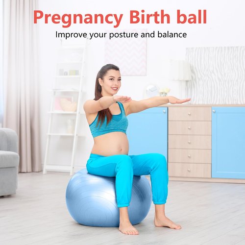 primasole Exercise Ball-Yoga Ball for alance Stability Fitness Workout Yoga Pilates at Home Office & Gym Birthing Ball for Pregnancy, Office Ball Chair. Home Gym Size 75CM 29.5inch