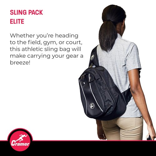 Cramer Sling Pack Elite, Small Athletic Trainer Bag for Carrying Supplies, Cross Body Travel Bag for for Trainers, Single Strap Organizing Backpack with Ample Storage and Easy Access