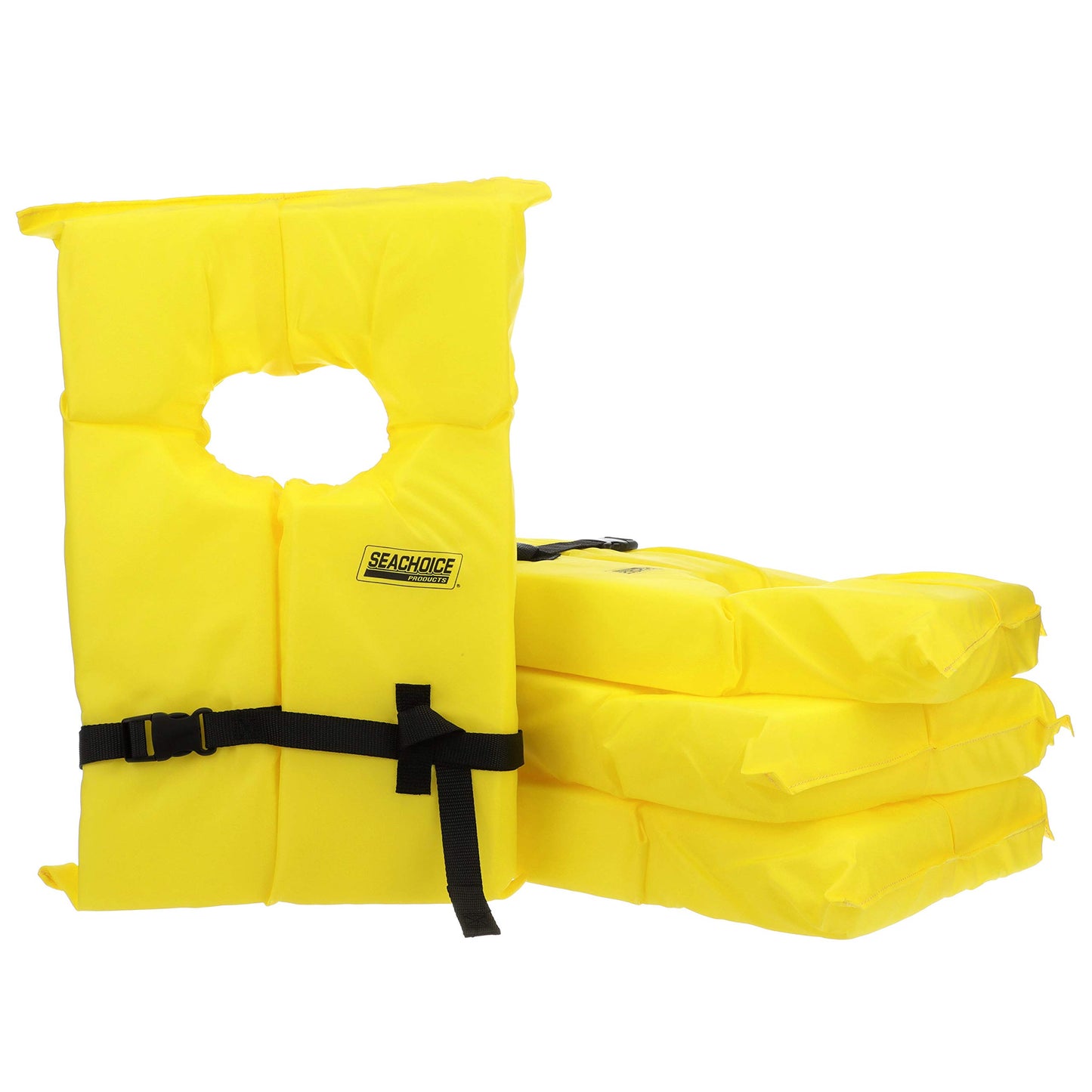 Seachoice Adult Type II Life Vest 4-Pack with Storage Bag, Yellow