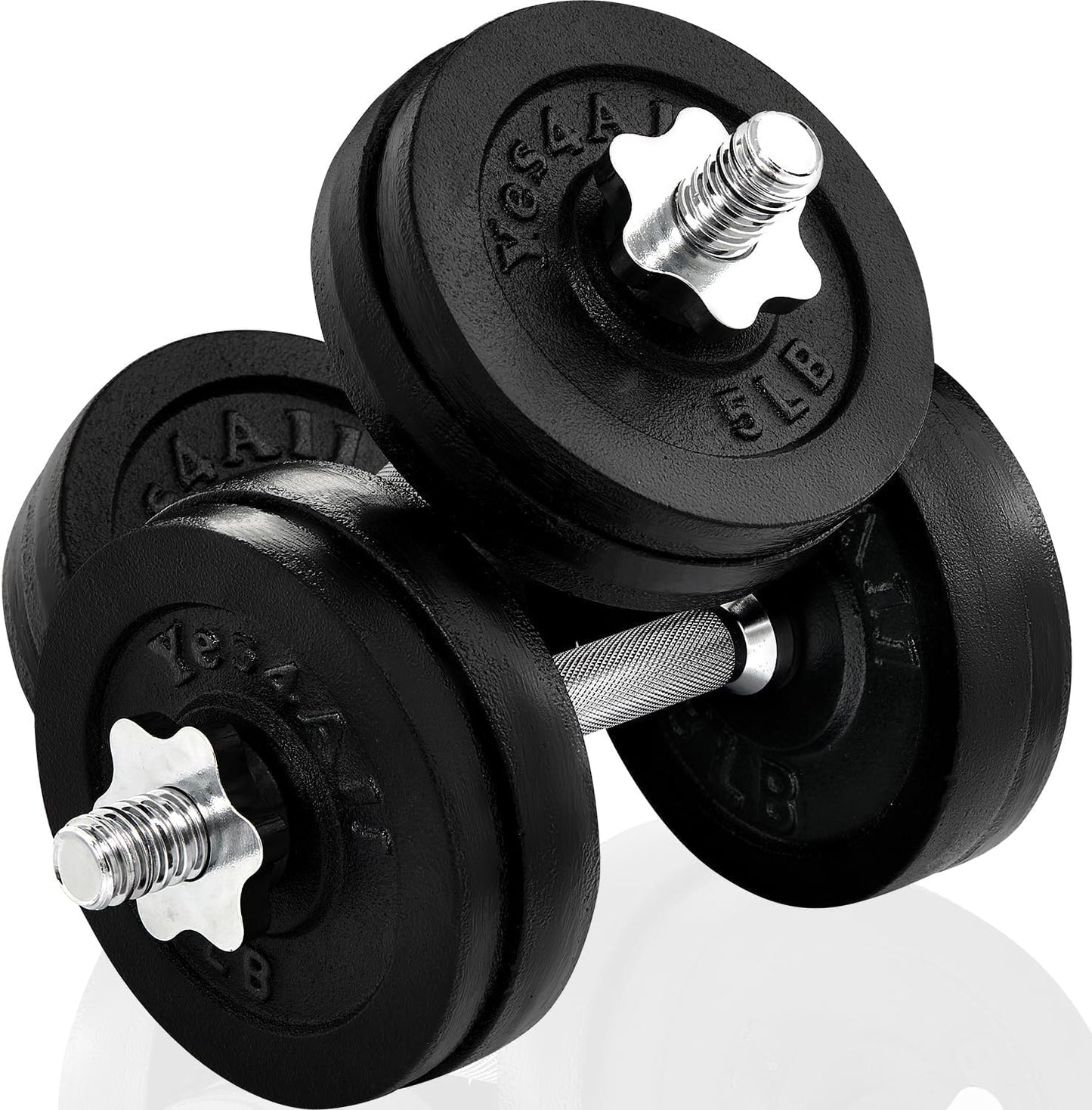 Yes4All Adjustable Dumbbell Set with Weight Plates/Connector - Exercise & Workout Equipment - Size Options 40lbs to 200lbs
