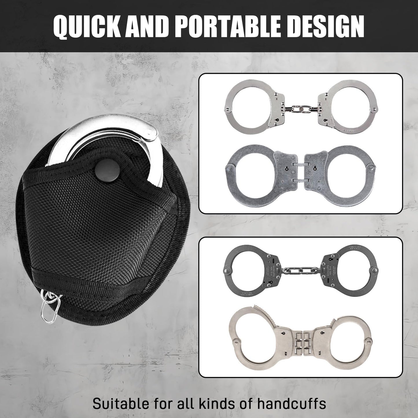 Handcuff Holder Case Open Top Handcuff Holder Holster Law Enforcement Military Standard Handcuff Pouch for Duty Belt Loop Police with Trusted Gear Handcuff Holster Black Handcuff Case