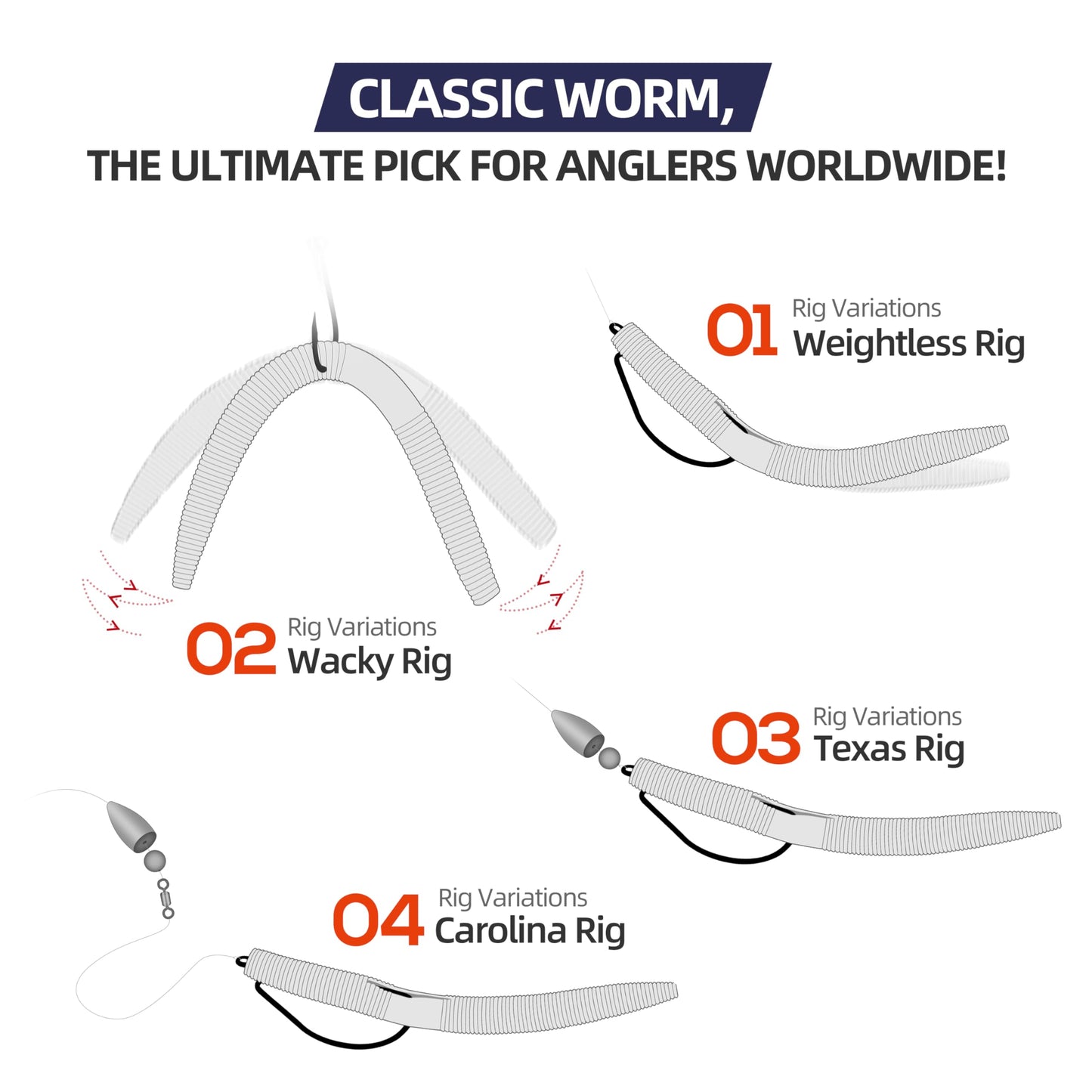 PROBITE Soft Fishing Worm 100PCS, 3/4/5/6" Mega Value Pack Senko Style Soft Lures for Bass, Plastic Worm Stick Baits, Multicolor, Cost-Effective Fishing Gift