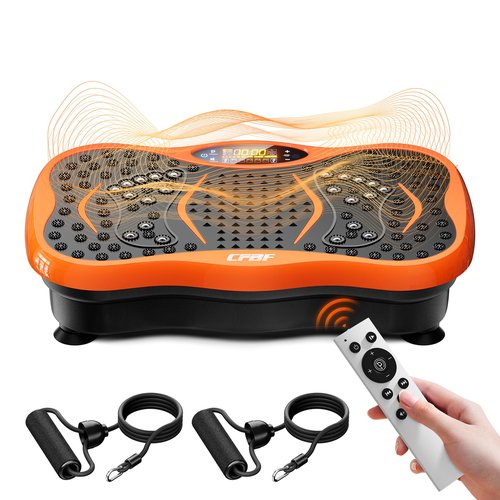 CFBF Vibration Plate Exercise Machine, Whole Body Workout Vibration Fitness Platform Machine for Lymphatic Drainage, Waver Vibrating Plate Machine for Weight Loss Shaping, 99 Levels, Resistance Bands