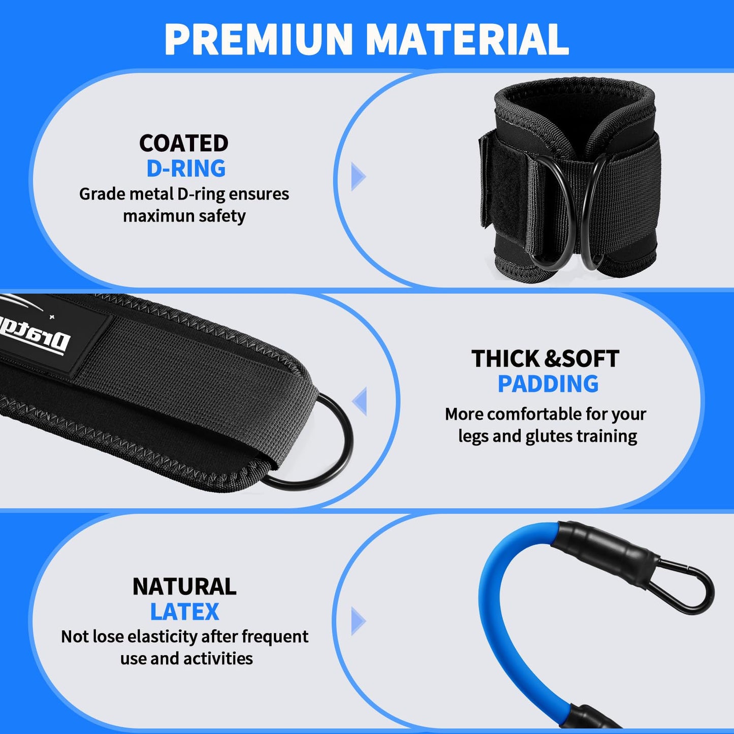 Ankle Resistance Bands, Ankle Bands for Working Out with Cuffs, Workout Equipment for Women Legs and Glutes, Exercise Resistance Bands for Legs Butt Lift Ankle Strap with Exercise Bands