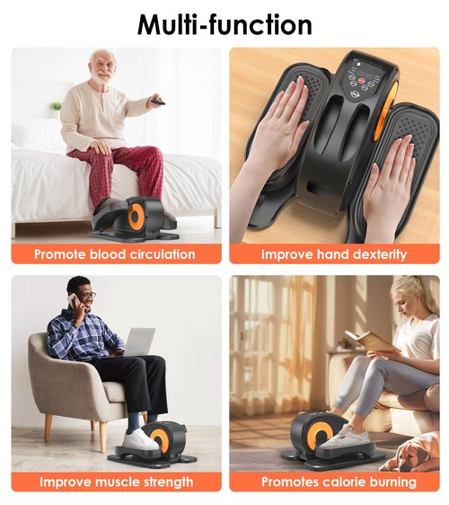 Under Desk Elliptical Machine,Portable Seated Pedal Exerciser with 12 Adjustable Speeds & Remote Control, Elliptical Exercise Machine for Seniors As Seen On TV
