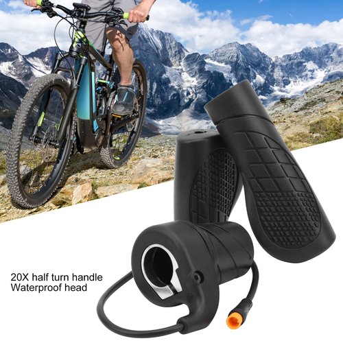 Half Twist Throttle, Waterproof 20X eBike Motor Twist Throttle Handle for Electric Bicycle Mountain Bike Modified Part