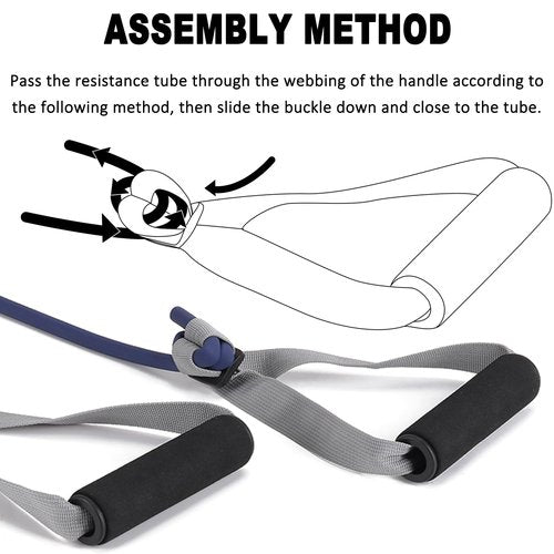 Resistance Tubes, Exercise Bands with Handles, Elastic Bands for Exercise, Physical Therapy Bands, Natural Rubber Tubing with Door Anchor for Lower Pilates, at-Home Workout, 25 Feet (Silver)