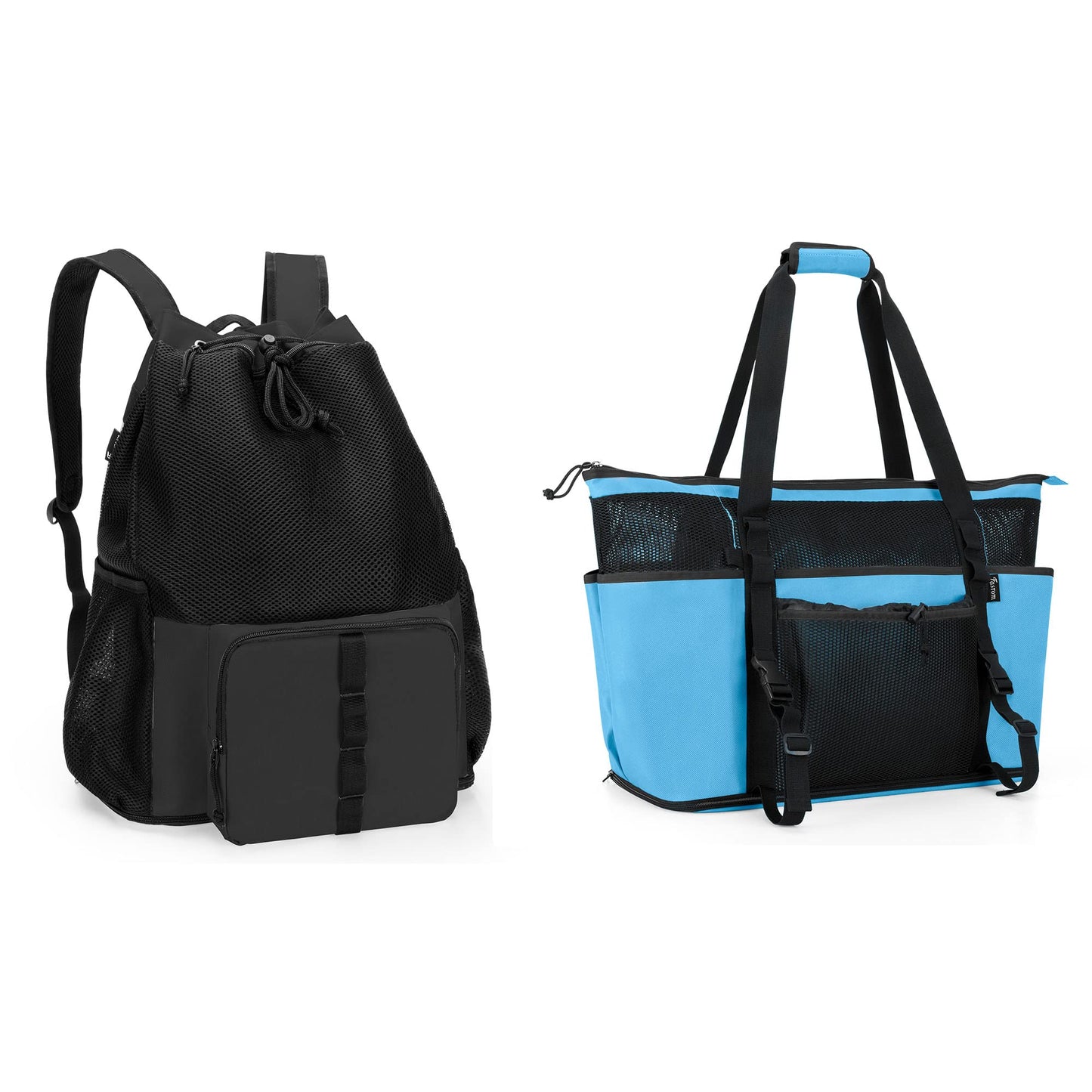 Fasrom Extra Large Mesh Beach Bag Bundle with Mesh Beach Backpack for Beach or Pool Trip