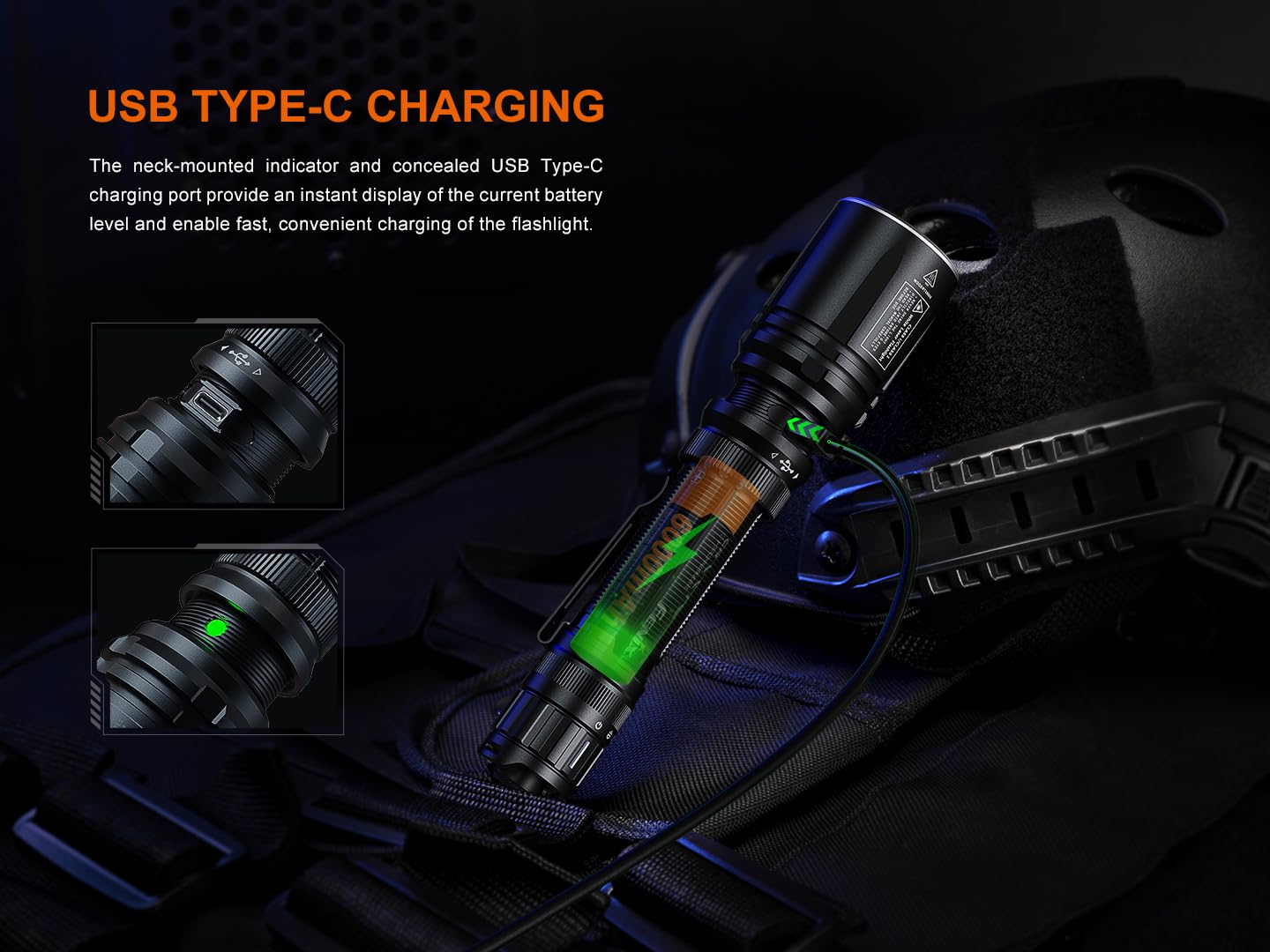 Fenix TK30R 1640 Yards Long Throw Tactical LEP Flashlight, USB-C Rechargeable Long Runtime with Lumentac Organizer