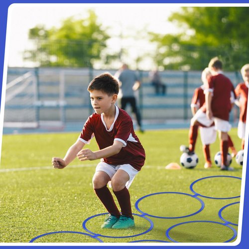 Shappy 50 Pcs Agility Rings with Storage Bags 15 Inch Agility Training Rings Hoop Exercise Ring Plastic Speed Rings Jumping Hoops for Sports Soccer Football Gymnastics Practice Games (Blue)
