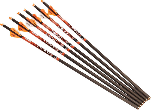 RAVIN 20-Inch 400-Grain Carbon Crossbow Bolts with 2-Inch Offset Vanes, Inserts and Nocks for Use Exclusively Crossbows
