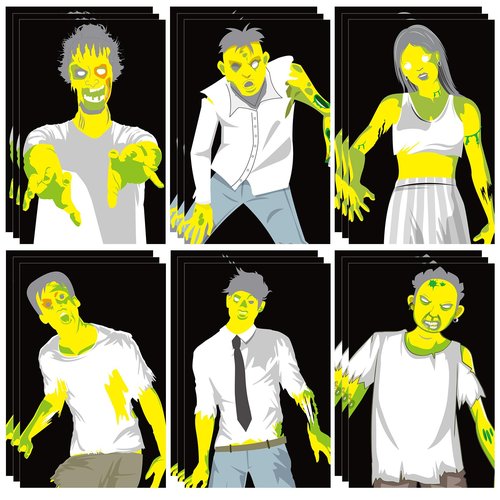Poen 18 Pcs Zombie Paper Targets 12 x 18 Inch Paper Targets Fun Targets for Range Large Paper Silhouette Targets Zombie Targets for The Range Outdoor Practice Targets