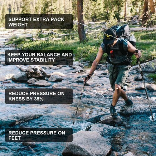 YIEUS Foldable and Retractable Trekking Pole - Lightweight, Adjustable Hiking Stick for Outdoor Enthusiasts, Backpackers, and Seniors - Durable Aluminum Alloy, Ergonomic Grip, All-Terrain Support